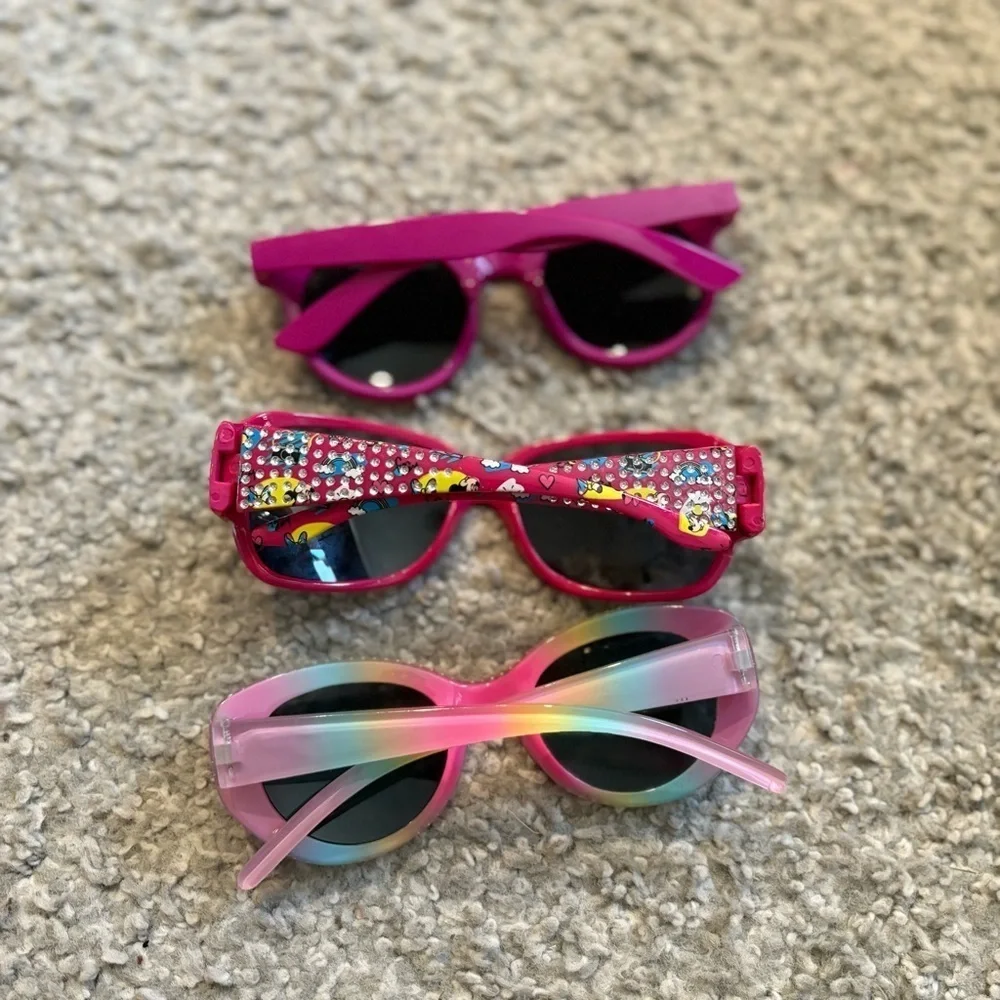 Toddler Girls Sunglasses Bundle Lot Disney Minnie Mouse Pink Rhinestone